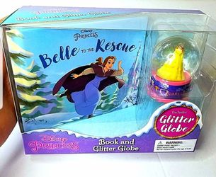 Disney Princess Belle Glitter Globe And Book Set Christmas Gift New In Box Only Asking $10.00