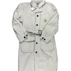 Polo Ralph Lauren Overcoat Chic Cream Cotton Barn Trench Loose Fit Women Sz M New