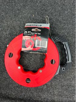 Sheffield  25' 1/8" STEEL FISH TAPE IMPACT DURABLE CASE RIGID STEEL