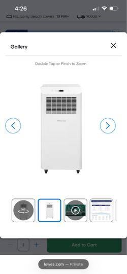 Hisense 5000 BTU (DOE) 115-Volt Vented Small Room Portable Air Conditioner Remote Included