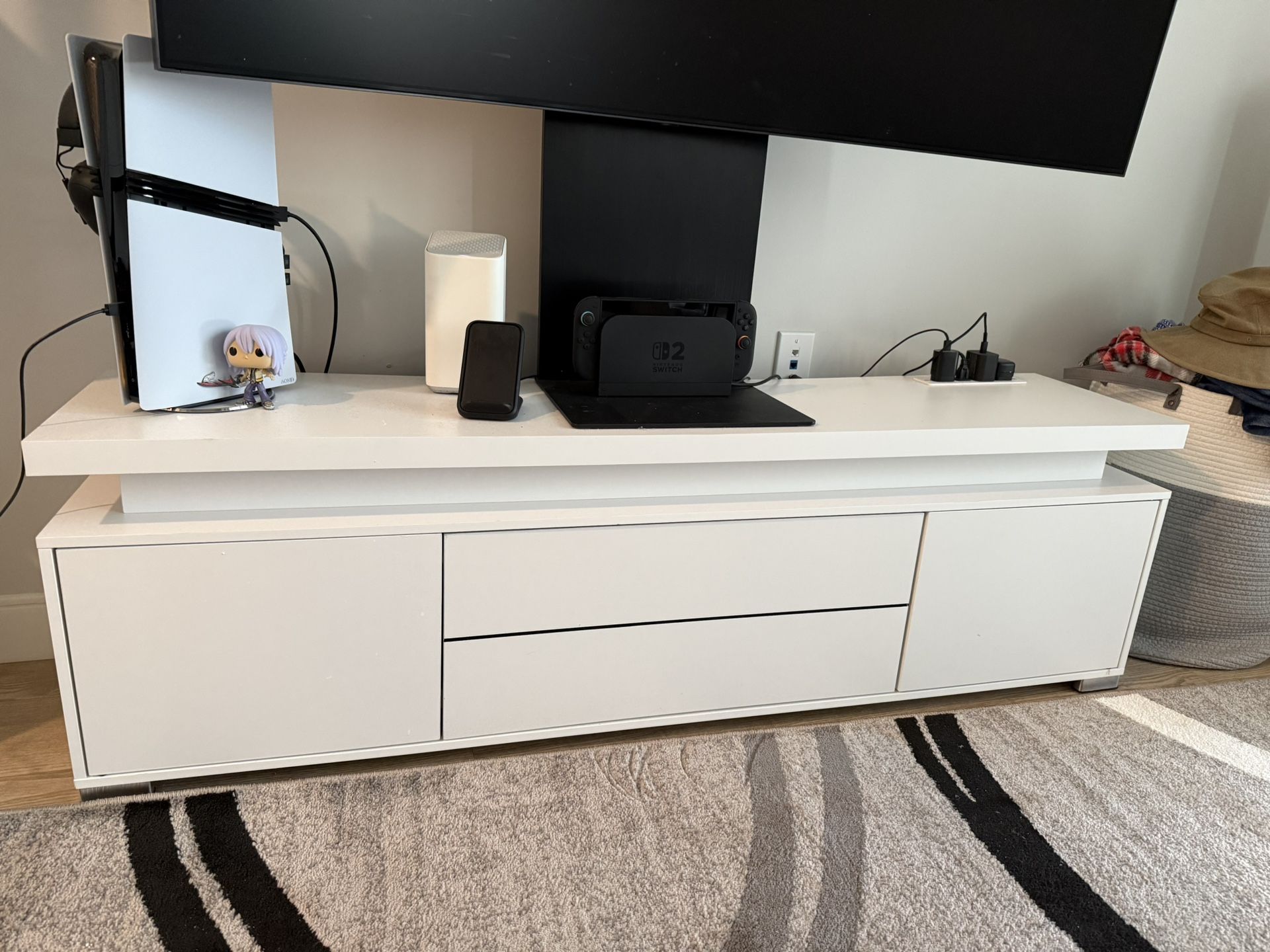 tv stand with lights