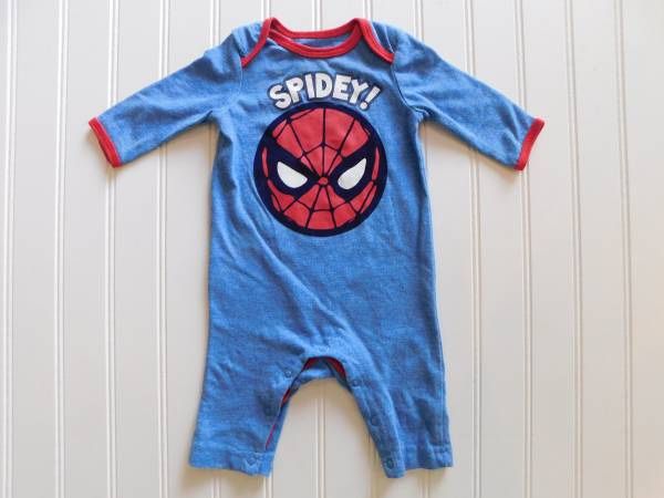 Marvel Baby Boys NEWBORN Spiderman 1pc Pants Romper Outfit