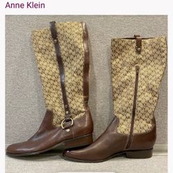 Anne Klein Women’s Signature Leather Boots Size 9 M 