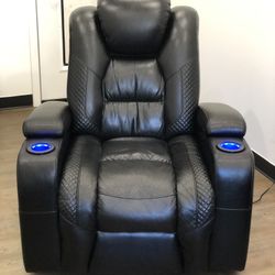 Single Home Theater Electric luxury style Leather Recliner — Very Comfortable