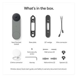 Google Nest Doorbell (Wired, 3rd Gen) - 2K Video and Gemini, Live View, Night Vision, 2-Way Audio - Works with Google Home - 2025 Model - Hazel
