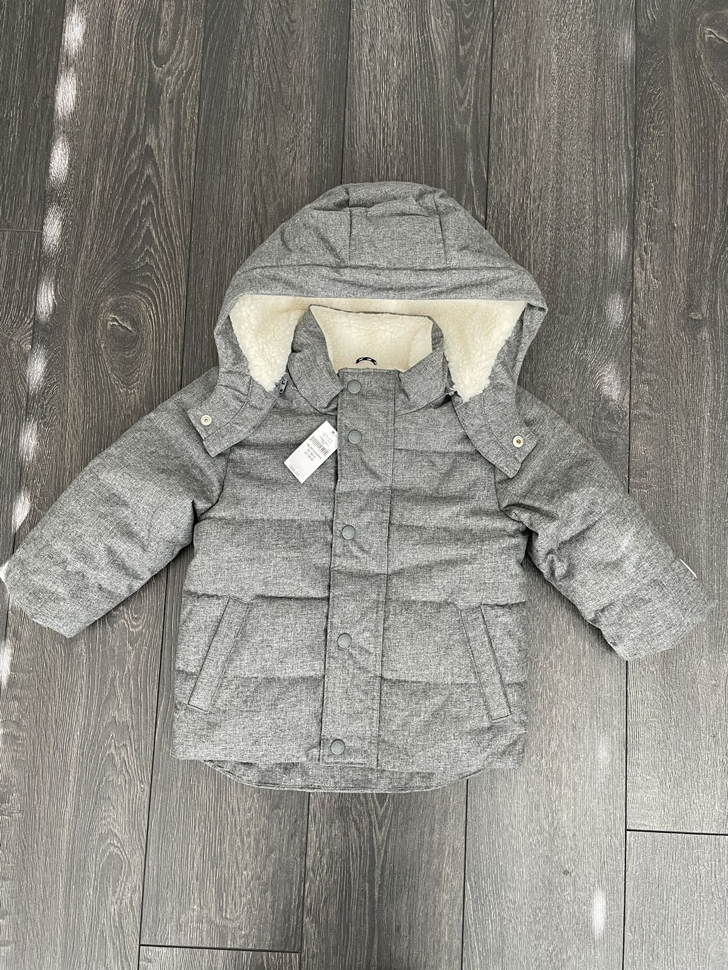Brand New Gray GAP Toddler Coat Sherpa Lined 18-24 Month Winter Spring Jacket