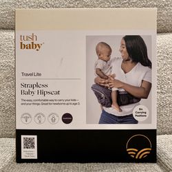 New Tushbaby Strapless Baby Hip Carrier Lite Charcoal Newborns Toddlers