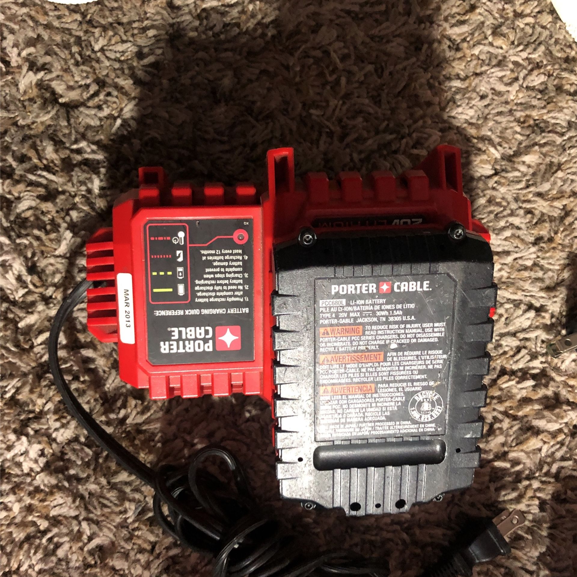 Porter cable 20v lithium-ion, battery and charger