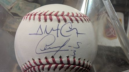 Cesar Izturis & Alex Cora Signed Autograph Baseball MLB Collectible