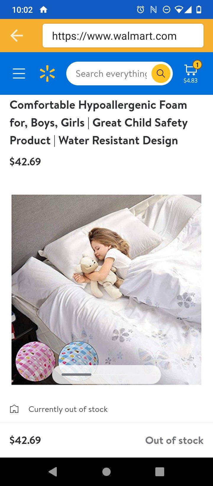 ❤️ NIP! MODVEL 🌼FOR 🌼 Toddler Bed & Up! 🌼 Hypoallergenic Foam 🌼 Bumper Guard ❤️