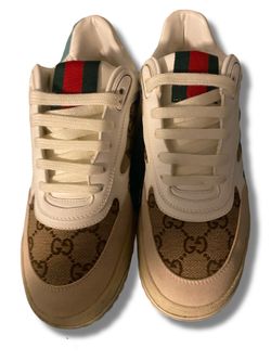 Gucci  Re-Web Low Top Canvas and Leather Sneakers