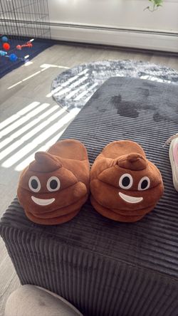 Poop Emoji Plush Slippers