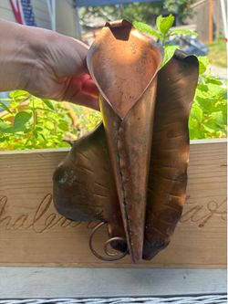 Gregorian Copper Calla Lilly wall pocket Vintage