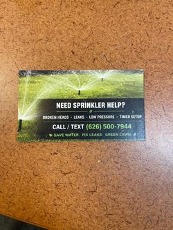 Sprinkler tune up and repair