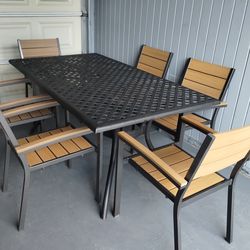 Outdoor patio furniture set 7 piece dining set table and 6 chairs