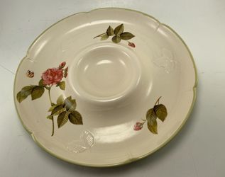 Gorham "Rose Serenade" Porcelain Chip & Dip Platter, 13 Inches-Dishwasher Safe