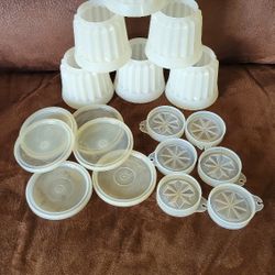SPRING SALE 6 Vintage Tupperware Mini Jello Mold #297 Jel-ette Single Serve Good Dessert ...18 pieces