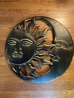 Nice Celestial Wall Art Bronze Metal 18" Diam.