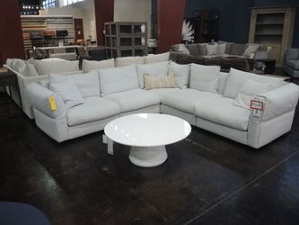 Mobital 5-Piece Modular Sectional - Light Gray Herringbone Boucle, Vegas Showroom Sample