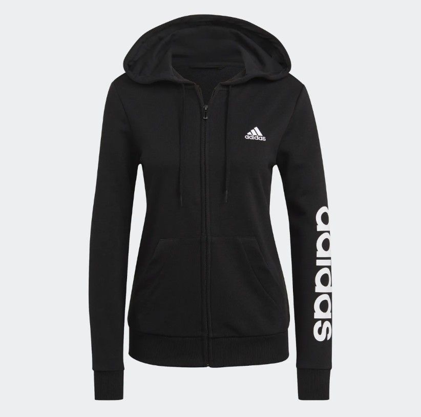 adidas Essentials Logo Full-Zip Hoodie SIZE M