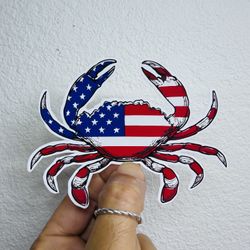 American Flag Crab Sticker Kings Crab Fishing Boat Decal