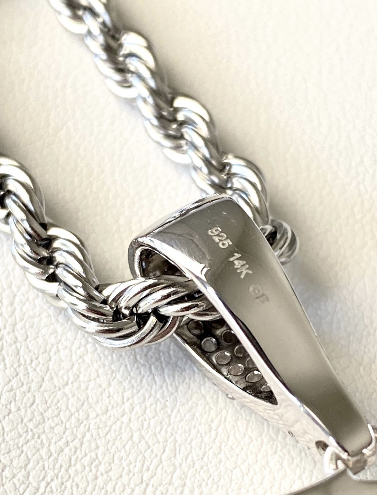 Italy 925 Sterling Silver GORILLA Iced 14K White Gold 5X Layered 