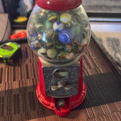 Antique Gum Ball Machine. Nine Inches Tall.