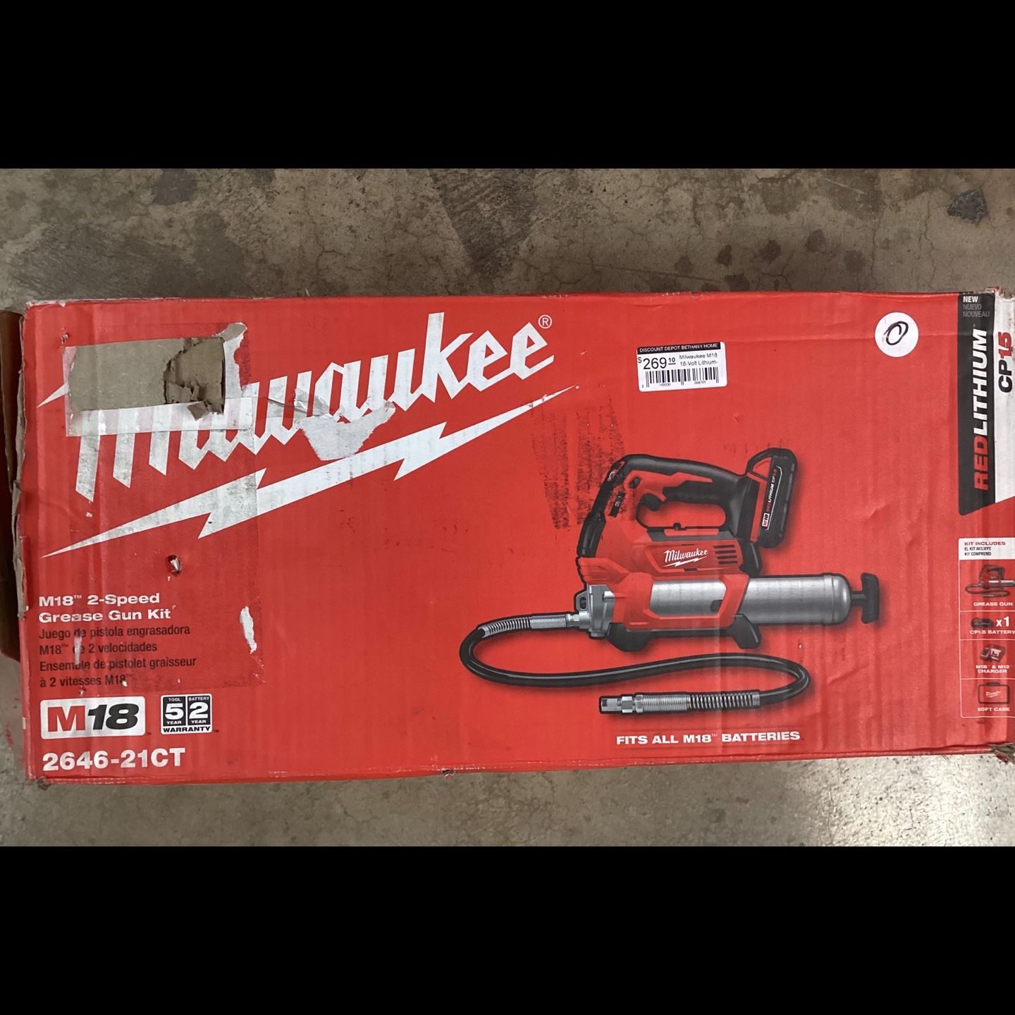 M18 18-Volt Lithium-Ion Cordless Grease Gun 2-Speed with (1) 1.5Ah Batteries, Charger, Tool Bag M18 18-Volt Lithium-Ion Cordless Grease Gun 2-Speed with (1) 1.5Ah Batteries, Charger, Tool Bag