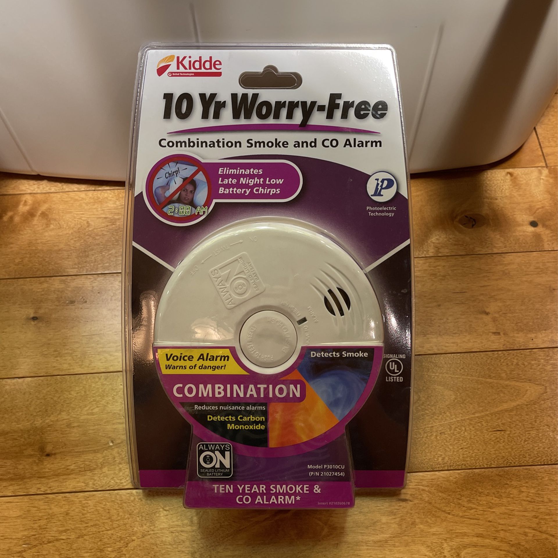 Kidde 10-Year Worry Free Smoke & Carbon Monoxide Detector, Lithium Battery Powered with Photoelectric Sensor and Voice Alarm