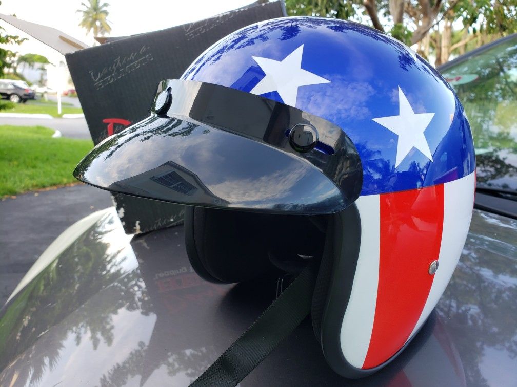Small Captain America Cruiser Motorcycle Helmet