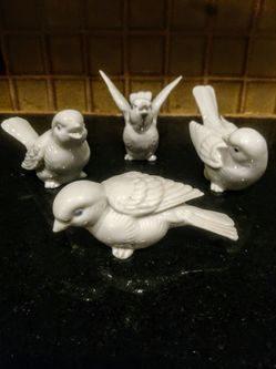 Vintage Porcelain Sparrow Birds
