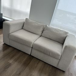 90” Beige 2 Seater Sofa