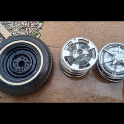 Vintage Set Of Firestone Tires Along With Corvette Rims