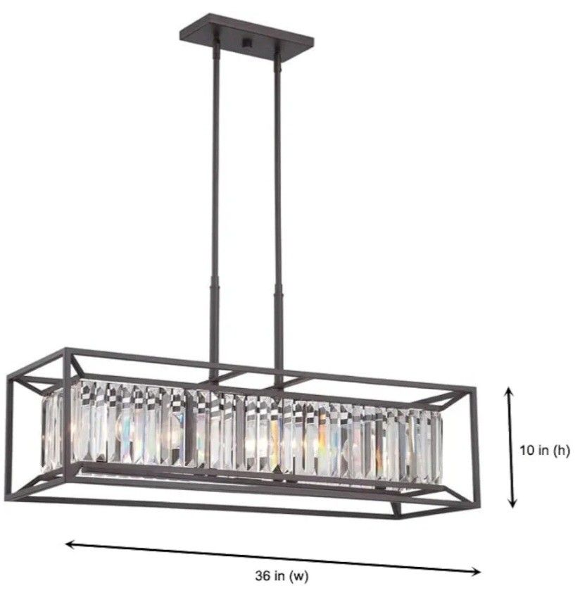 DESIGNERS FOUNTAIN Linares 4-Light Linear Chandelier, Vintage Bronze, 87438-VB

