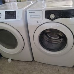 Samsung Washer And Electric Dryer  Set Working Perfectly Fine Very Clean Super Capacity I Can Deliver To You 90 Days Warranty 