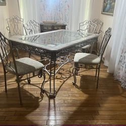 Dining Room Set With 2 End Tables 6 Chairs $400