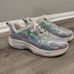 Wild Fable Holographic Silver Sneakers