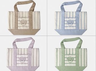 Trader Joe's Striped Mini Canvas Tote Bags
