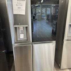 LG 27 Cu.ft Side By Side Instaview Refrigerator With Craft Ice 