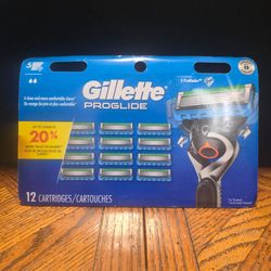 Gillette ProGlide 5-Blade
Razor Refill Cartridges
12-Pack New Sealed -
Blue