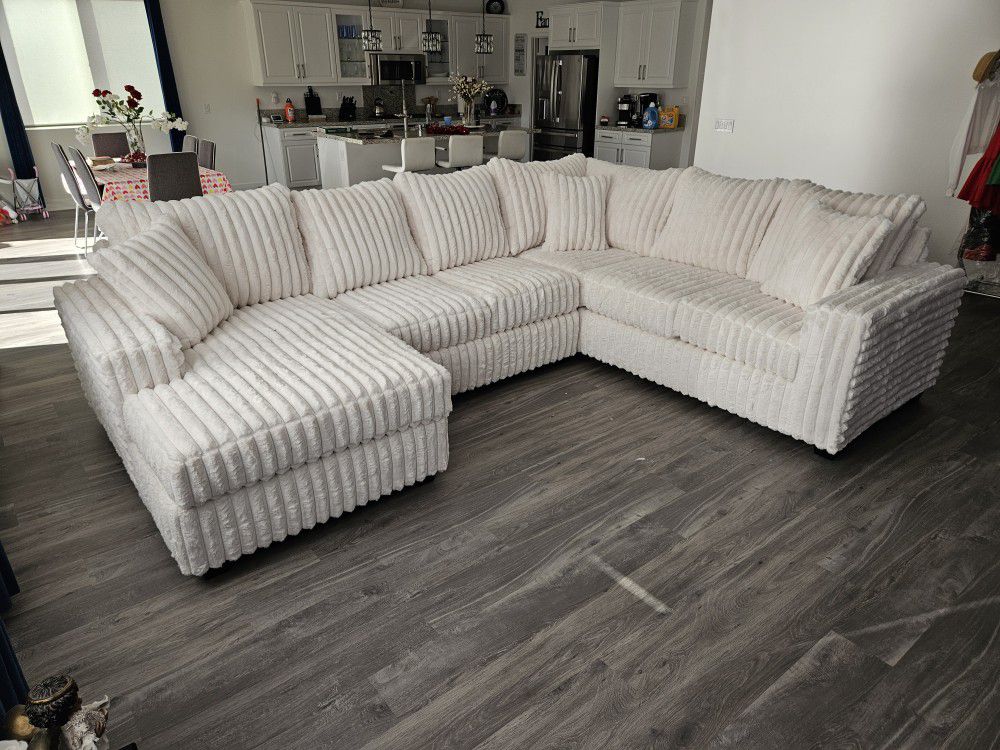 Gourges Sectional 3 Pcs XL Size Cloud Corduroy Soft $2200 FREE LOCAL DELIVERY