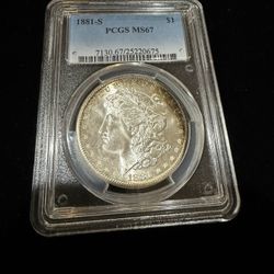 1881-S $1 Morgan Silver Dollar  PCGS MS67 
