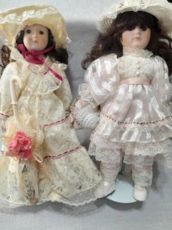 Porcelain Collector Dolls Set of Two