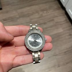 Iced Out Silver Watch 