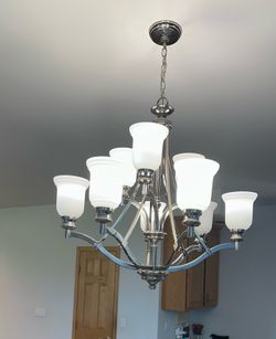 Beautiful Chrome/ nickel Chandelier