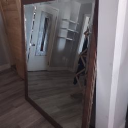 Giant 52x62 Wood Frame With Beveled Mirror