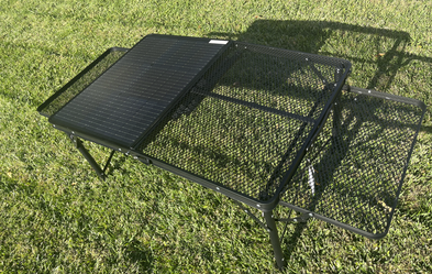 Portable Solar Camping Table with Storage Organizer – Folding Outdoor Table