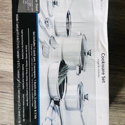 Mainstays Stainless Steel 10Pc Cookware set-Brand New 