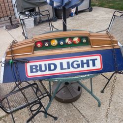 Budweiser Hanging Light For Pool Table Has All The Balls Like It's Showing $350