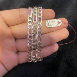 925 Silver Figaro Chain 24 Inches